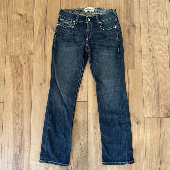 Ariat Denim - Ariat REAL Dresden Mid Rise Ivy Straight Jeans Dark Blue 31R Western